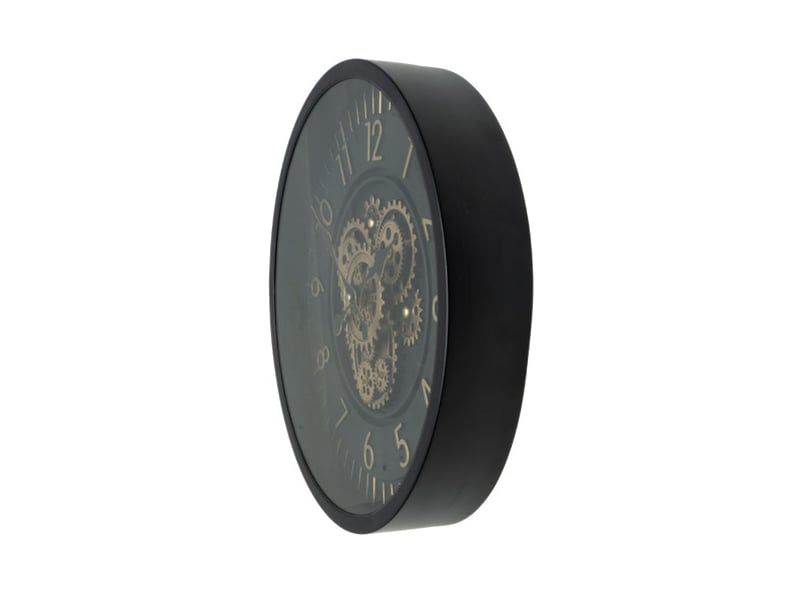 Horloge murale fabrilamp lacio 46 x 46 cm dorénoir engrenages mobiles 215710016 - Conforama C