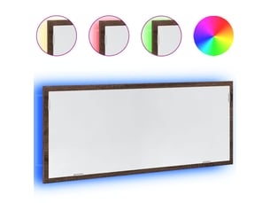 Miroir de salle de bain, miroir de toilette à led chêne marron bois d'ingénierie cf62518
