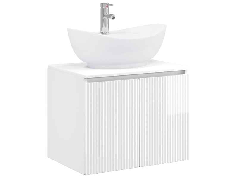 Ensemble de mobilier de salle de bain blanc brillant cf64593 - Conforama A