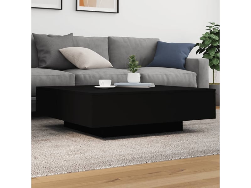  Table basse | table d'appoint salon avec lumières led noir 100x100x31 cm  - Conforama B