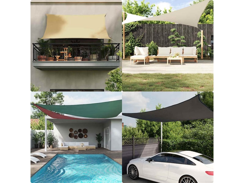 Voile de parasol - voile d'ombrage tissu oxford rectangulaire 2,5x5 m vert foncé  - Conforama B