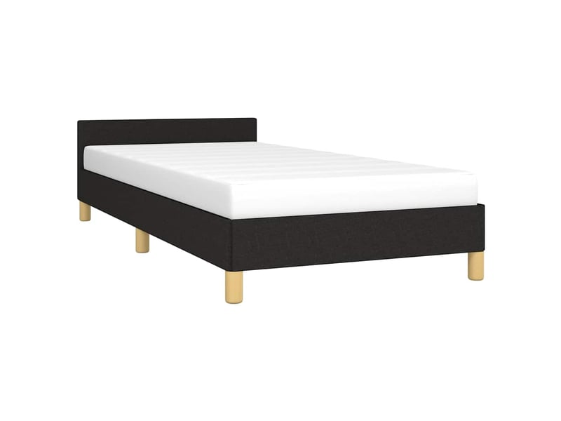  Lit simple- lit adulte -  cadre de lit avec tête de lit sans matelas noir 80x200 cm tissu  - Conforama B