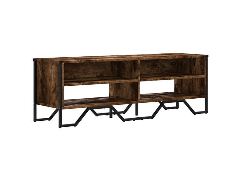  Meuble tv - banc tv - meuble de rangement chêne fumé 122x34x41 cm bois d'ingénierie  - Conforama A
