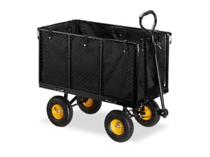 Chariot de transport mobile jardin à côtés rabattables 120 x 60 x 60 cm capacité 500 kg en acier vert 13_0011079