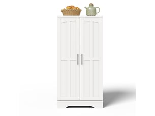 Meuble haut de cuisine blanc avec éclairage led 120 cm, 2 portes, rangements réglables