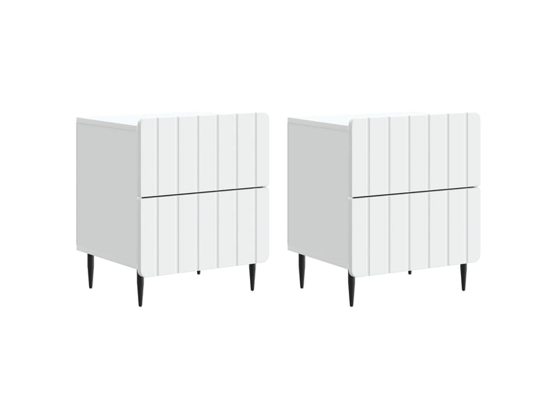  Table de chevet - cabinet de chevet - table de nuit 2 pièces blanc 43 x 34,5 x 49,5 cm  - Conforama A