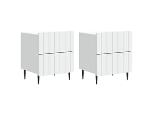 Table de chevet - cabinet de chevet - table de nuit 2 pièces blanc 43 x 34,5 x 49,5 cm