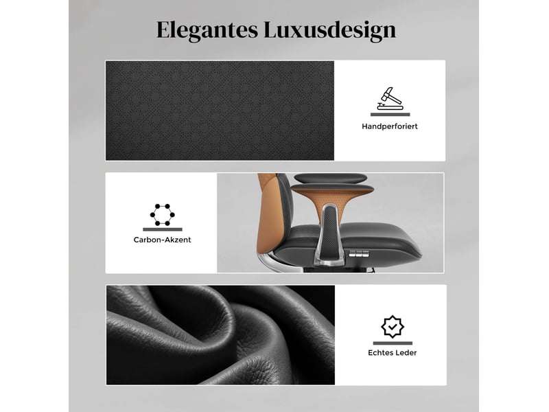  Chaise de bureau 70x66x114 cm noir et marron, revêtement italien, inclinaison verrouillable à 135 degrés  - Conforama C