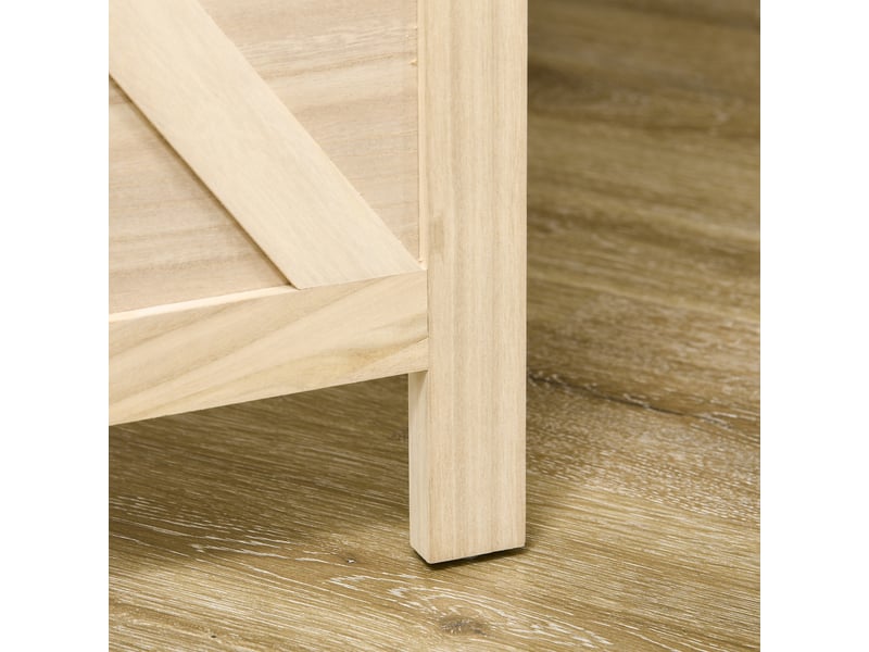  Paravent intérieur en bois 4 panneaux séparateur de pièce pliable panneau perforé bois naturel 152 x 1,7 x 144,5 cm  - Conforama W