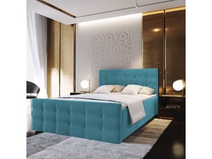 Lit avec rangement 140x200 cm <strong>MASSENO</strong> <strong></strong> coloris bleu
