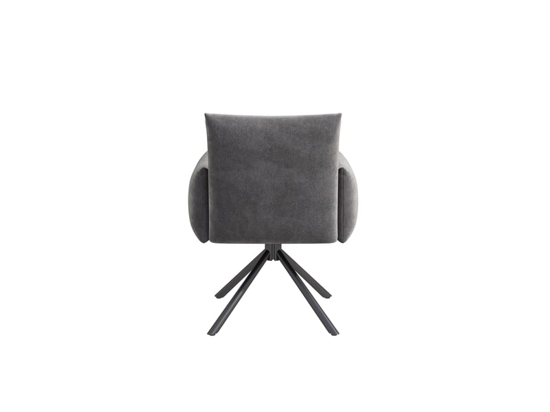  Lot de 6 chaises de salle à manger 60 x 60 x 88 cm – gris – velours pivotant 360° et accoudoirs rembourrés  - Conforama E