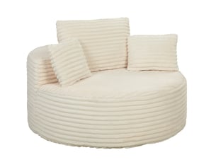 Fauteuil rond 130x130x82 cm sans cadre en mousse crème