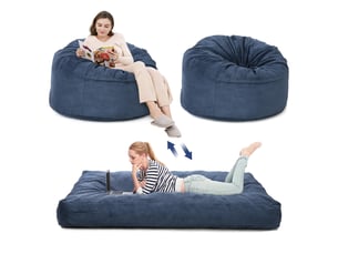 Fauteuil convertible PHO_13926H0V GARVEE Velours côtelé bleu
