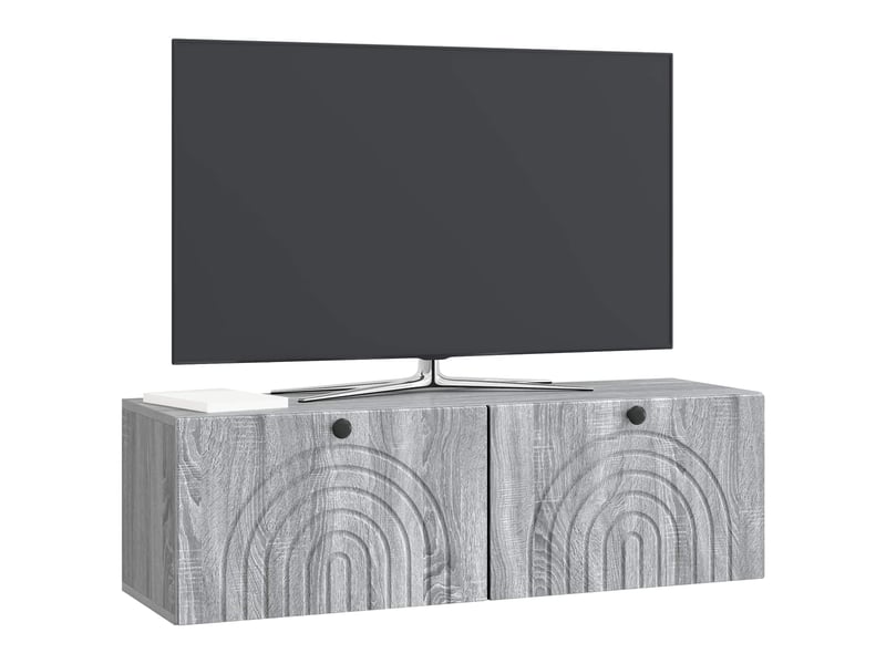  Meuble tv - banc tv - meuble de rangement mural sonoma gris 98 x 31 x 30 cm bois d'ingénierie  - Conforama C