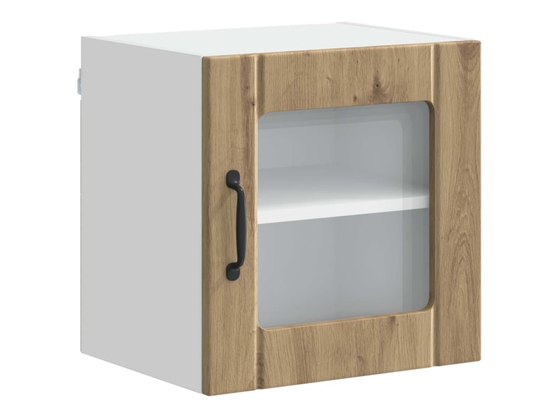 Meuble mural de cuisine, cabinet en verre mural chêne artisanal 40x31x40cm shl4327 - Conforama A