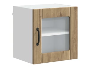 Meuble mural de cuisine, cabinet en verre mural chêne artisanal 40x31x40cm shl4327