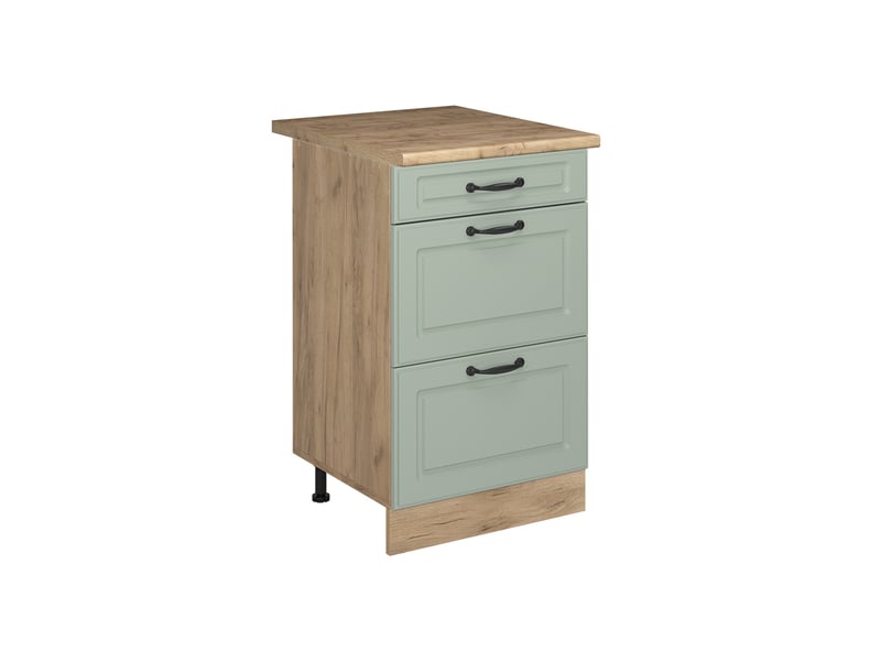 Vicco meuble cuisine, mint campagnechêne doré, 50cm plan de travail chêne doré - Conforama A