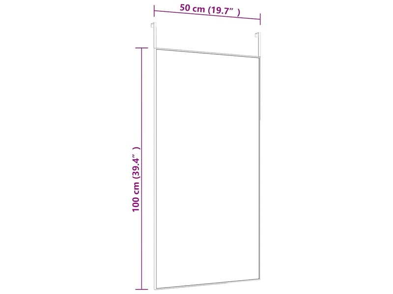  Miroir de porte, miroir décoratif noir 50x100 cm verre et aluminium cf62728  - Conforama D