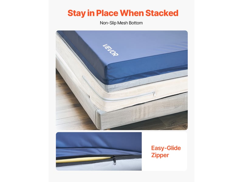 Vevor matelas médical mousse double couche 203 x 91,4 x 15,3 cm, capacité 226,8 kg, housse pu antitache, base antidérapante. LSS004 - Conforama E