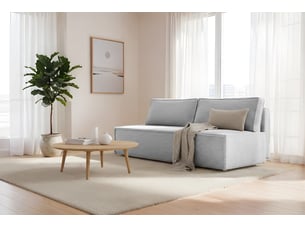Canapé luna avec fonction couchage, couleur gris clair