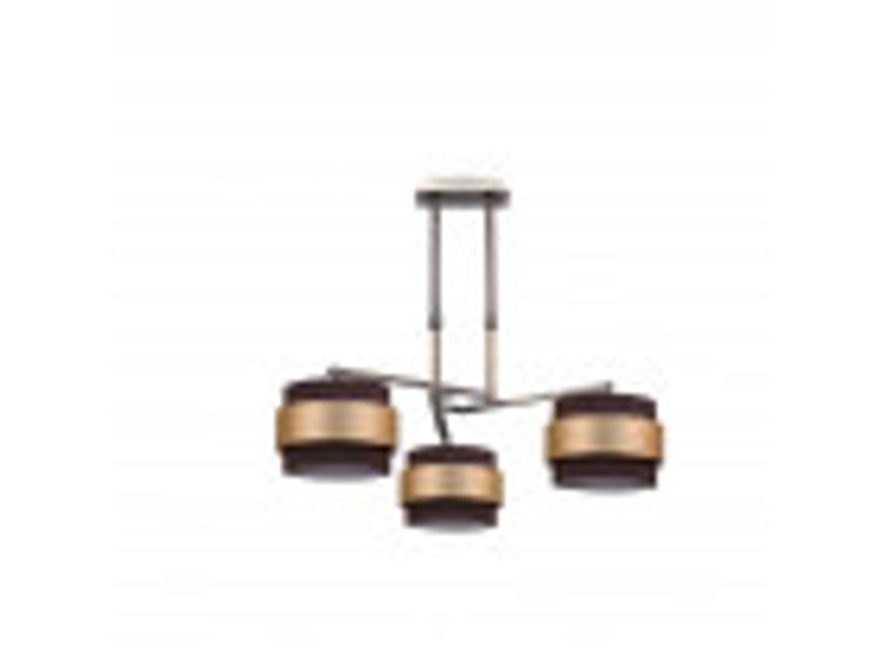  Lampe nature fabrilamp bremen 3 lumières e14 cueromarrón-oro 066453014 - Conforama B