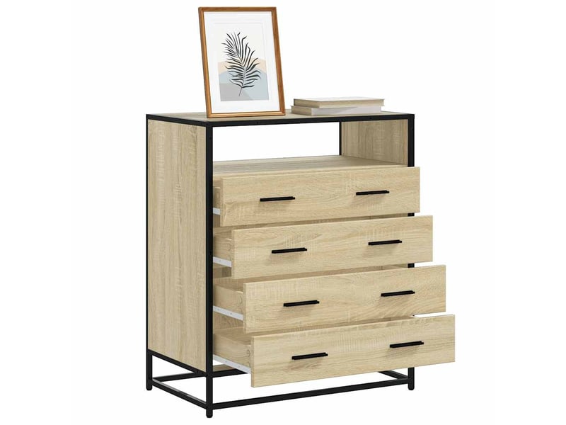  Commode chambre adulte, armoire à tiroirs chêne sonoma 70x41x83,5 cm bois d'ingénierie  - Conforama B