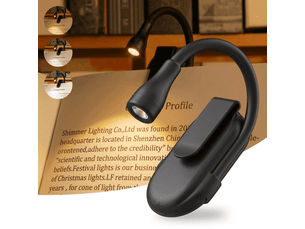 Lot de 6 lampe de lecture led à pince rechargeable, 3 températures de couleur, intensité réglable, lampe portable pour lire au lit, noir, lot de 6
