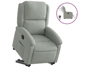 Fauteuil relax électrique  <strong></strong> Velours argenté