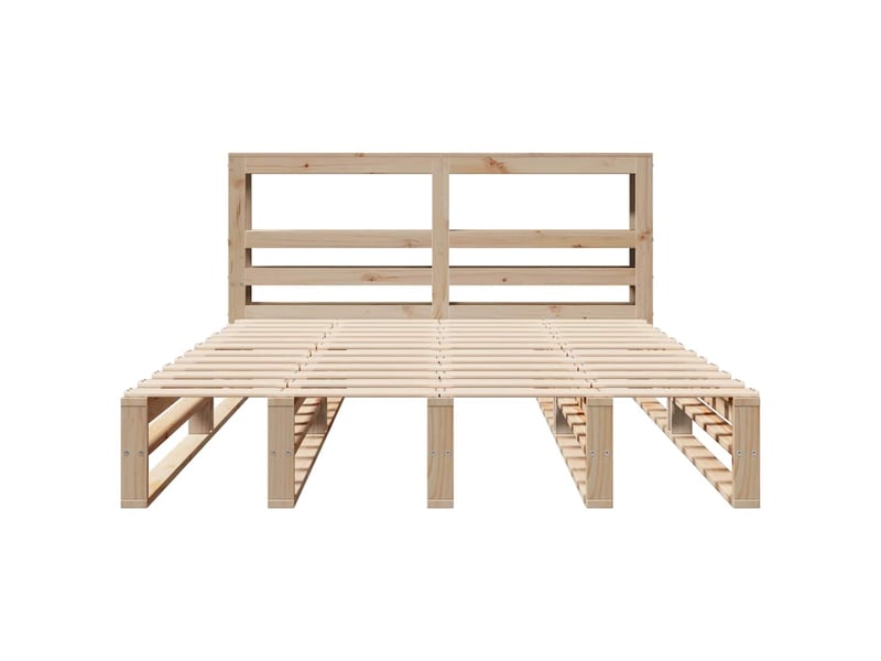  Lit double- lit adulte -  cadre de lit sans matelas 120x190 cm bois de pin massif  - Conforama C
