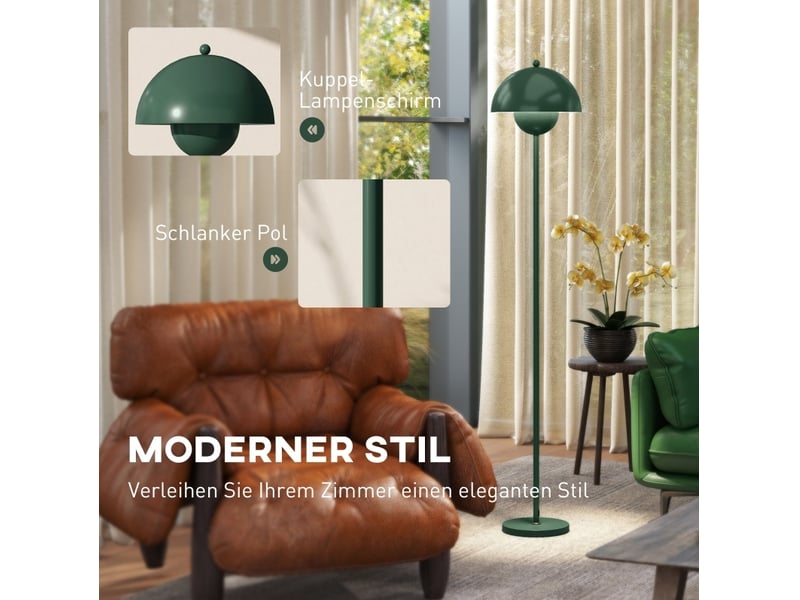  Lampadaire design ø30 x h155 cm – vert – lumière réfléchie, interrupteur au pied et douille e27 remplaçable  - Conforama E