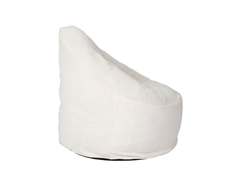  Chauffeuse poire en mousse et tissu bouclette blanc - angie ANGIE - Conforama E