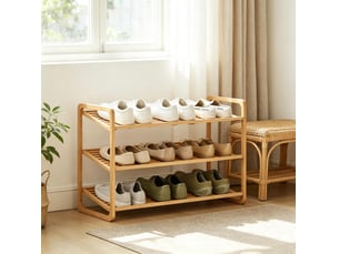 Range-chaussures 3 niveaux 76x33x50,8 cm naturel