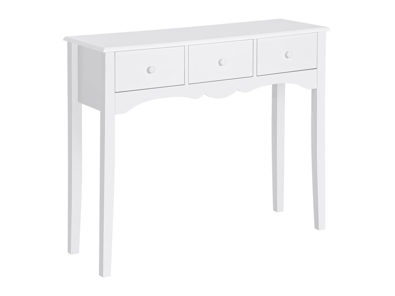  Console d'entrée moderne en mdf avec 3 tiroirs, 100 x 32 x 85 cm, blanche  - Conforama A