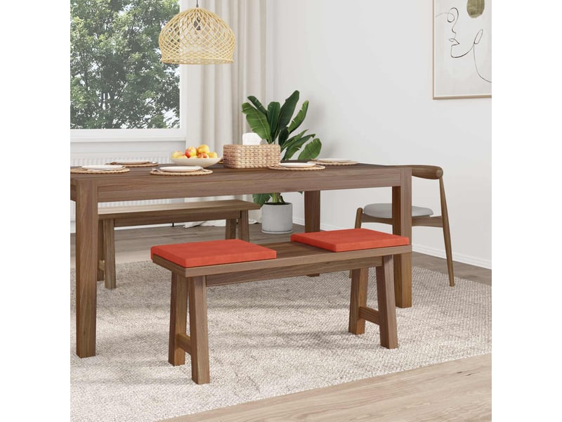  Lot de 2 coussins de banc, coussins d'assise, coussins pour chaisecanapé velours côtelé rouge orange cf52535  - Conforama C