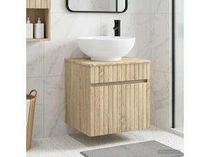 Meuble de lavabo mural, rangement salle de bain chêne sonoma 49x44.5x66.5 cm