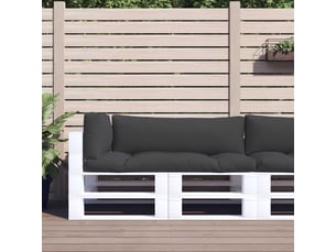 Lot de 3 coussins de palette, coussins de canapé noir tissu cf59693
