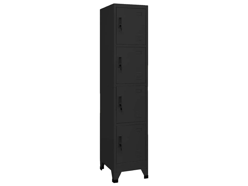  Armoire à casier, rangement de bureau noir 38x45x180 cm acier shl5250  - Conforama B