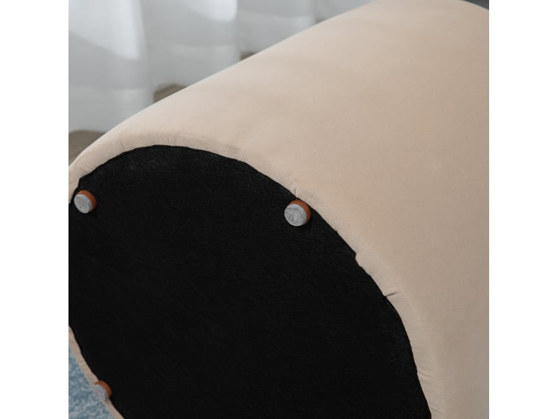  Ottomane ronde avec rangement ø44x47,5 cm aspect velours beige  - Conforama D
