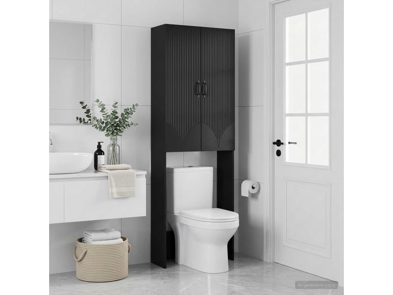 Armoire de toilette, meuble de toilette hoorn noir 66x25.5x190 cm - Conforama C