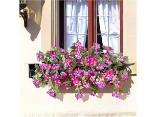 Fleurs artificielles extérieures – pétunias en soie, résistants aux uv, couleurs violet et rouge, décoration jardin et balcon