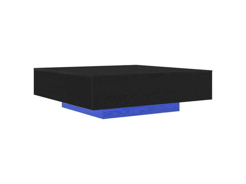  Table basse - table de salon - table à thé avec lumières led chêne noir 100 x 100 x 31 cm  - Conforama D