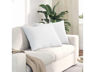 Lot de 2 coussins de canapé, coussins décoratifs tissu blanc 70 x 50 cm cf58769