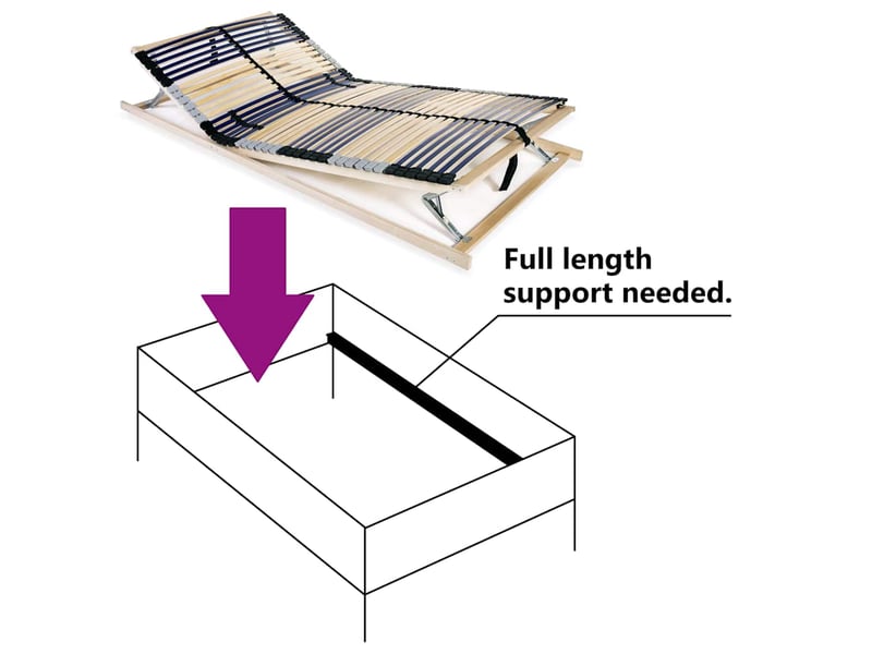  Lit simple- lit adulte -  sommier à lattes sans matelas avec 42 lattes 7 zones 100x200 cm  - Conforama D