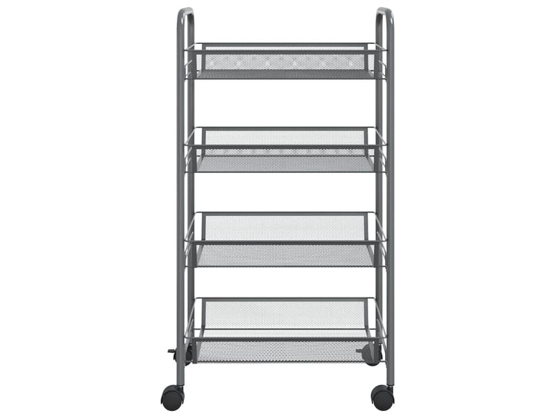  Desserte de cuisine, chariot de rangement à 4 niveaux gris 46x26x85 cm fer  - Conforama C
