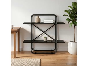 Étagère 2 niveaux, étagère de rangement 80 x 35 x 70 cm pb chêne noir