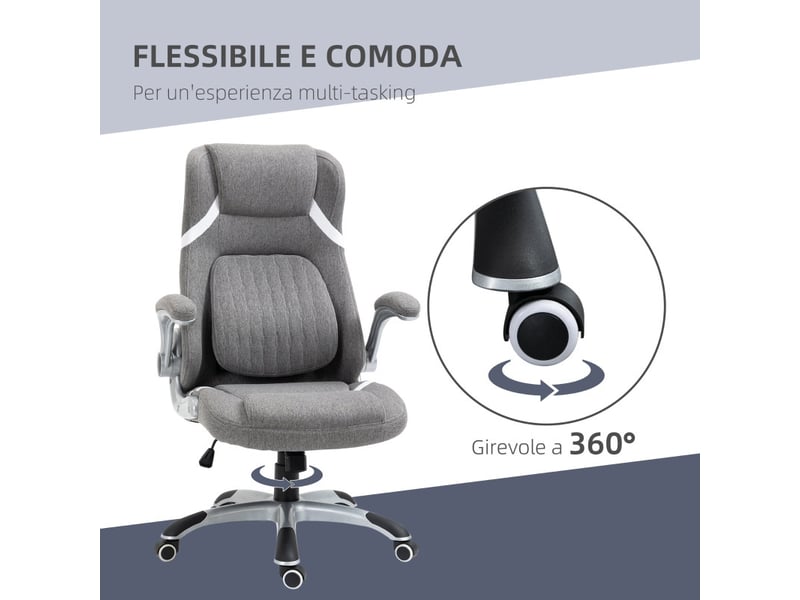 Chaise de bureau norvik inclinable ergonomique tissu respirant gris - Conforama E