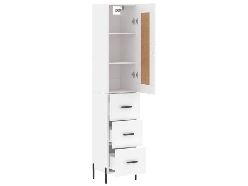  Buffet haut - bahut - meuble de rangement blanc 34,5x34x180 cm bois d'ingénierie  - Conforama D