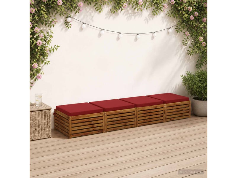  Lot de 4 coussins de siège, coussins d'assise soest 100 % polyester bordeaux cf60348  - Conforama B