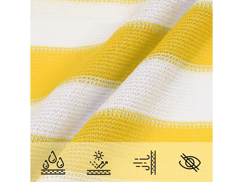 Voile d'ombre - voile d'ombrage - voile parasol jaune et blanc 7 x 7 m hdpe - Conforama D
