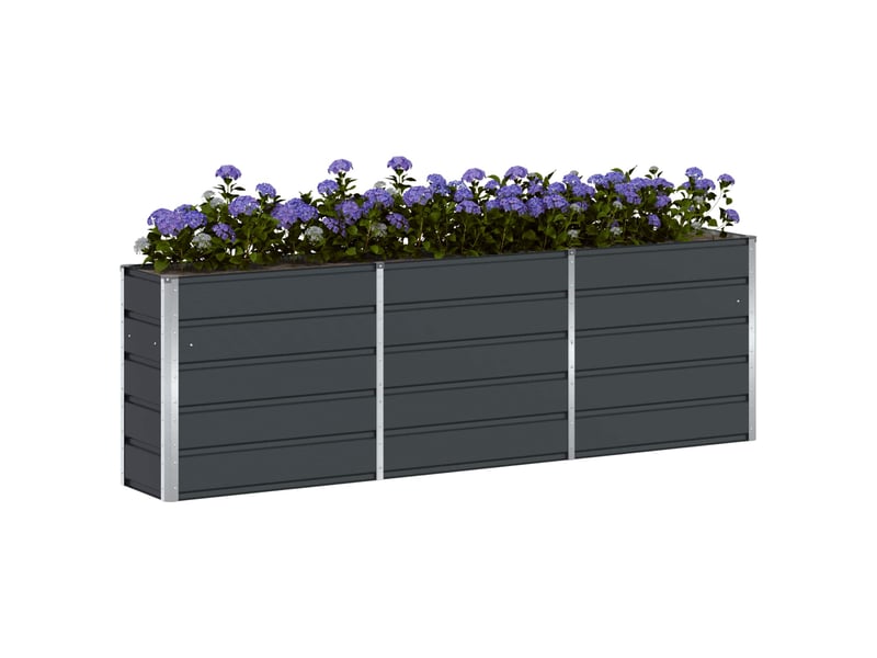  Bac à fleurs, jardinière anthracite 240 x 40 x 75 cm acier  - Conforama C